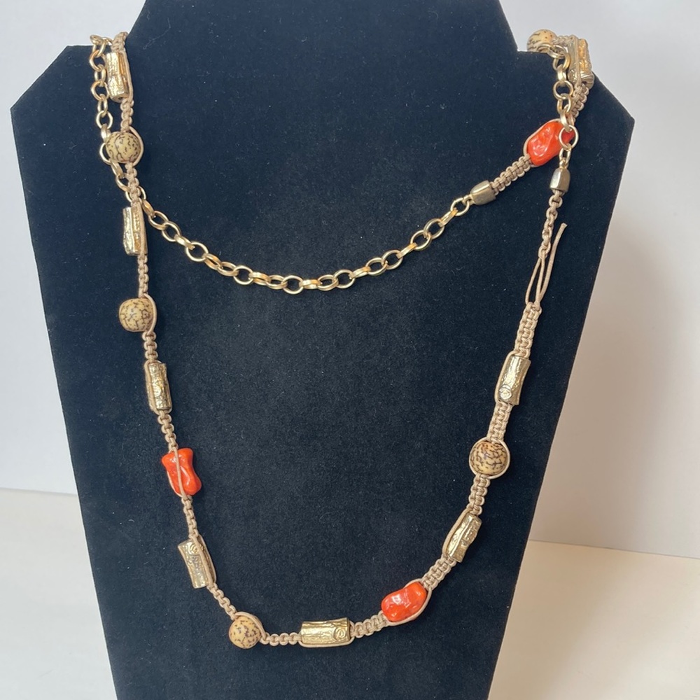 42" Chico's Extra Long Single Strand Beaded Necklace